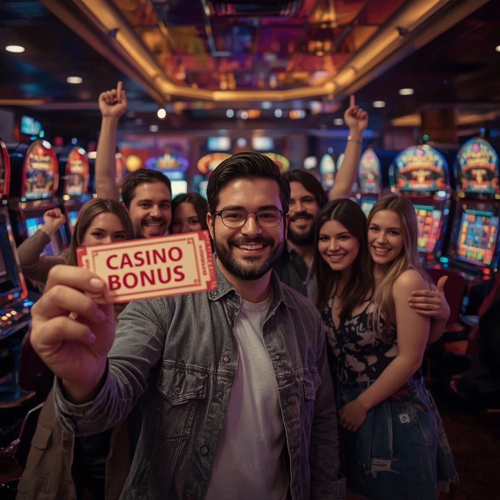 une personne tenant un bonus de casino SlotsPalace Casino